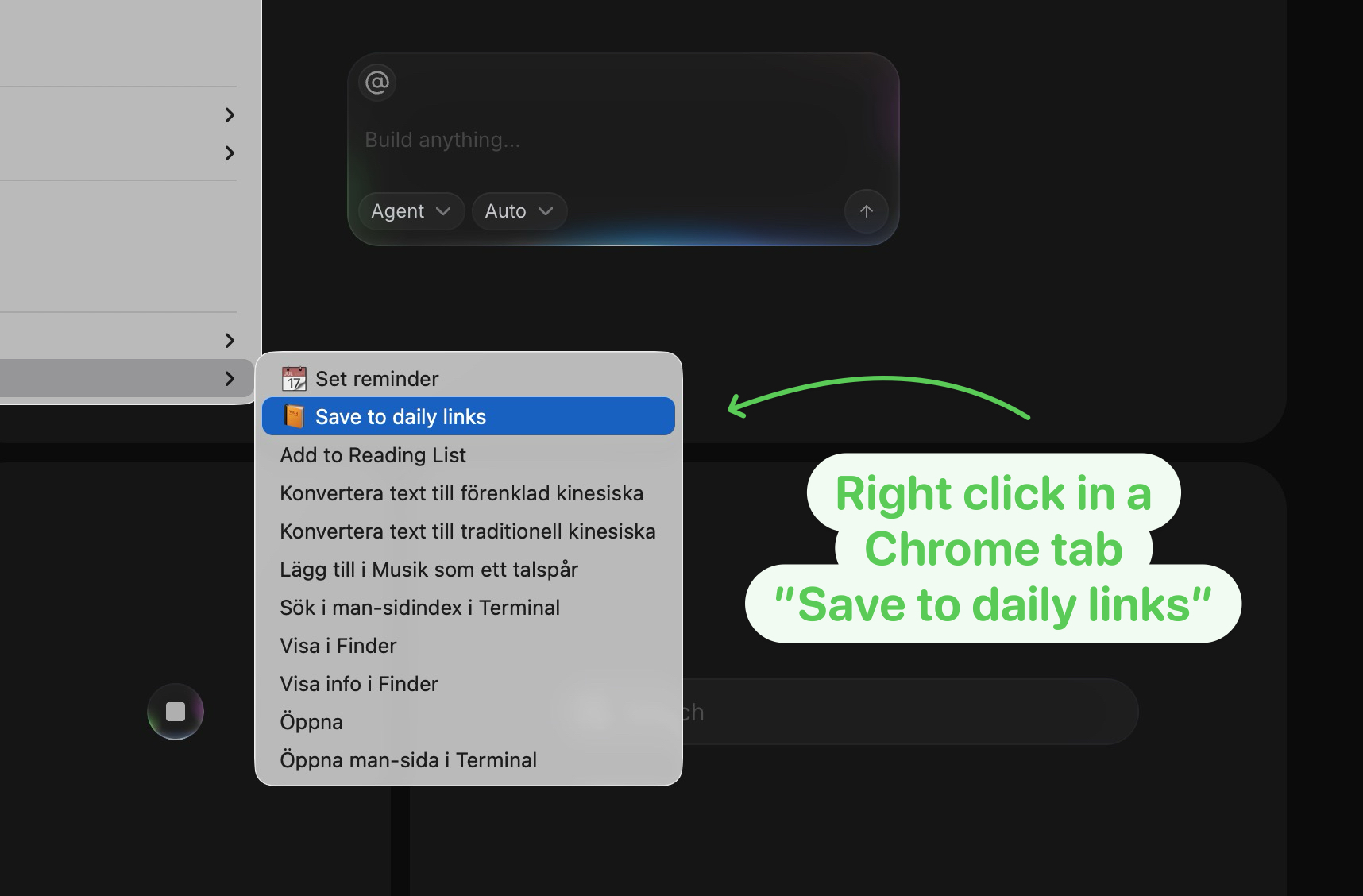 Keyboard shortcut bound in System Settings