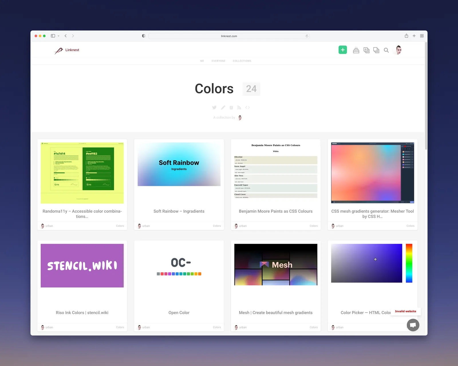 A single collection page